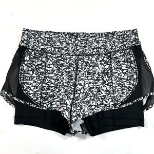 Lululemon Work Out To Water Shorts Ice Breaker White Black